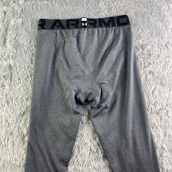 Under Armour Leggings Youth Large Gray Black ColdGear Base Baseball Football UA - Picture 9 of 12